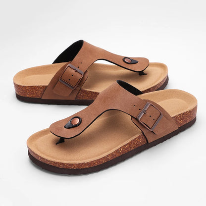 New Design Cork Flip Flops Women Classic Footbed Sandals Fashion Comfort Home Shoes with Arch Support Soft Sole Slides