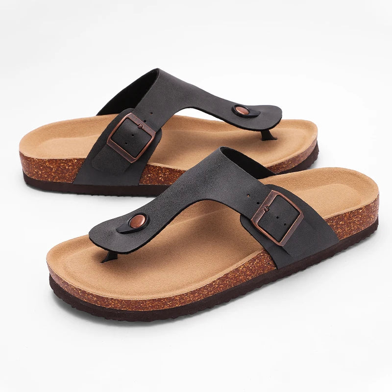New Design Cork Flip Flops Women Classic Footbed Sandals Fashion Comfort Home Shoes with Arch Support Soft Sole Slides