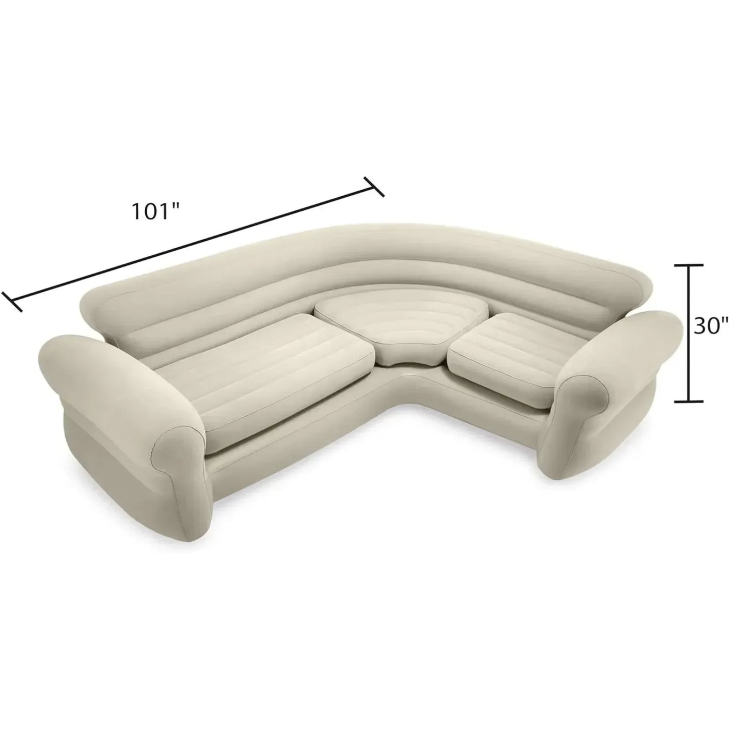 For Inflatable Corner Sofavalve0Lb L Weight Capacity Inflatable Corner Living Room Air Mattress Sectional Sofa,Beige